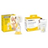 image:imageMedela New Harmony Manual Breast Pump with Flex Breast Shield and 100 Count Breast Milk Storage Bags Compact Single Hand Breastpump Ready to Use Breastmilk Bags for Breastfeeding
